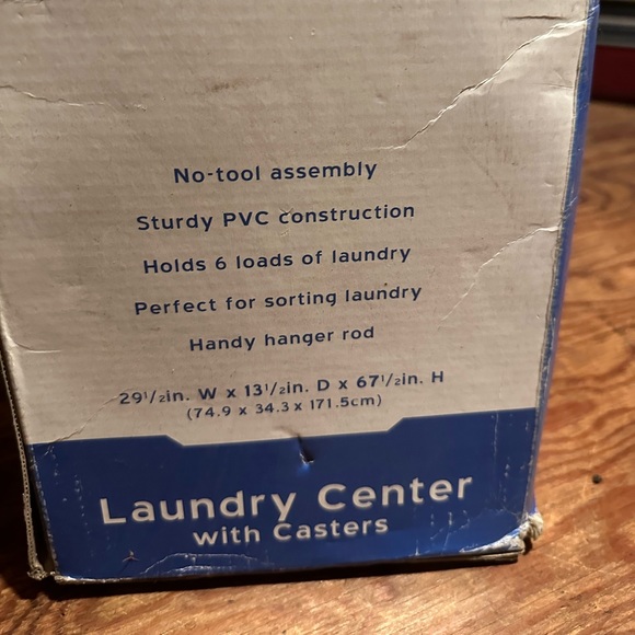 BRAND NEW Home Essentials Laundry Center with Casters - Picture 2 of 3